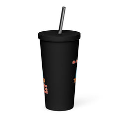 Tired Mom Insulated tumbler with a straw