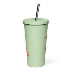 Tired Mom Insulated tumbler with a straw