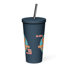 Tired Mom Insulated tumbler with a straw