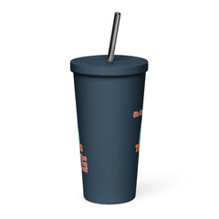 Tired Mom Insulated tumbler with a straw