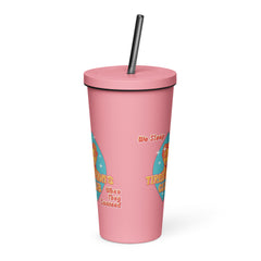 Tired Mom Insulated tumbler with a straw