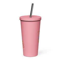 Tired Mom Insulated tumbler with a straw