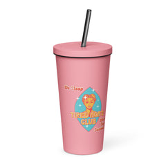 Tired Mom Insulated tumbler with a straw