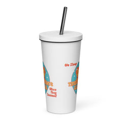 Tired Mom Insulated tumbler with a straw