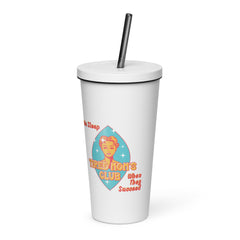 Tired Mom Insulated tumbler with a straw